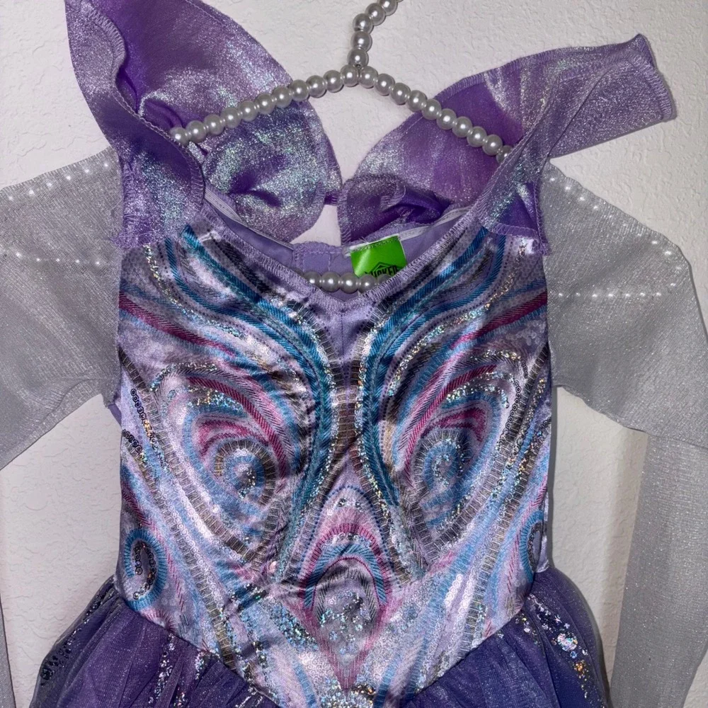 Wicked Kids Costume Dress Purple Silver Glitter Sparkle Size XS/TP 3T4T